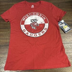 Wisconsin Badgers NCAA T-shirt Retro Girls‎ Size 10/12 Team Athletics Red
